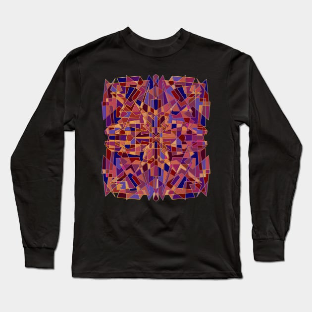 Random geometric shapes in warm color tones Long Sleeve T-Shirt by DaveDanchuk